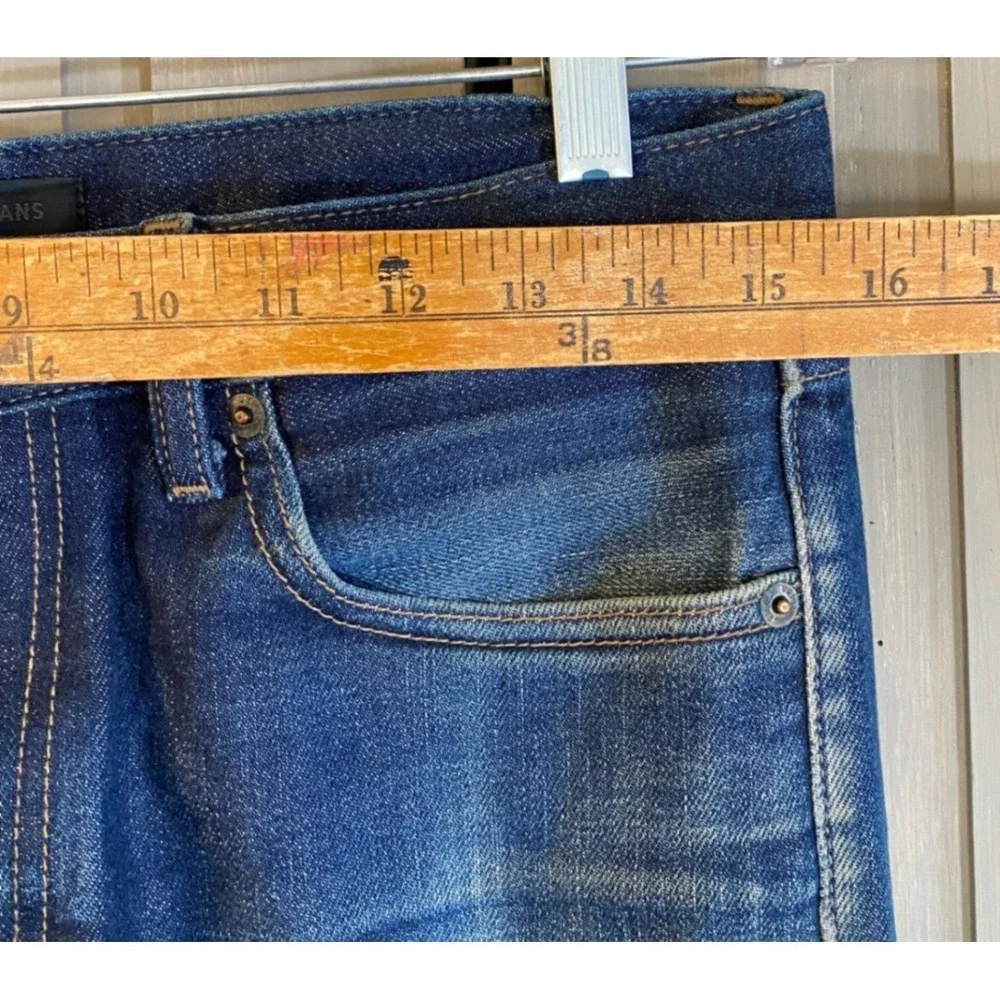 Uniqlo Jeans 31x30 Selvedge Slim Straight Vintage Wash Stretch Blue Denim Japan